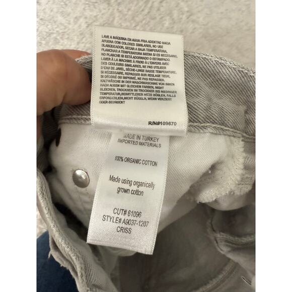 AGOLDE Criss Cross Jeans Women's 24 in Gray 100% Organic Cotton Light Wash - Picture 5 of 8